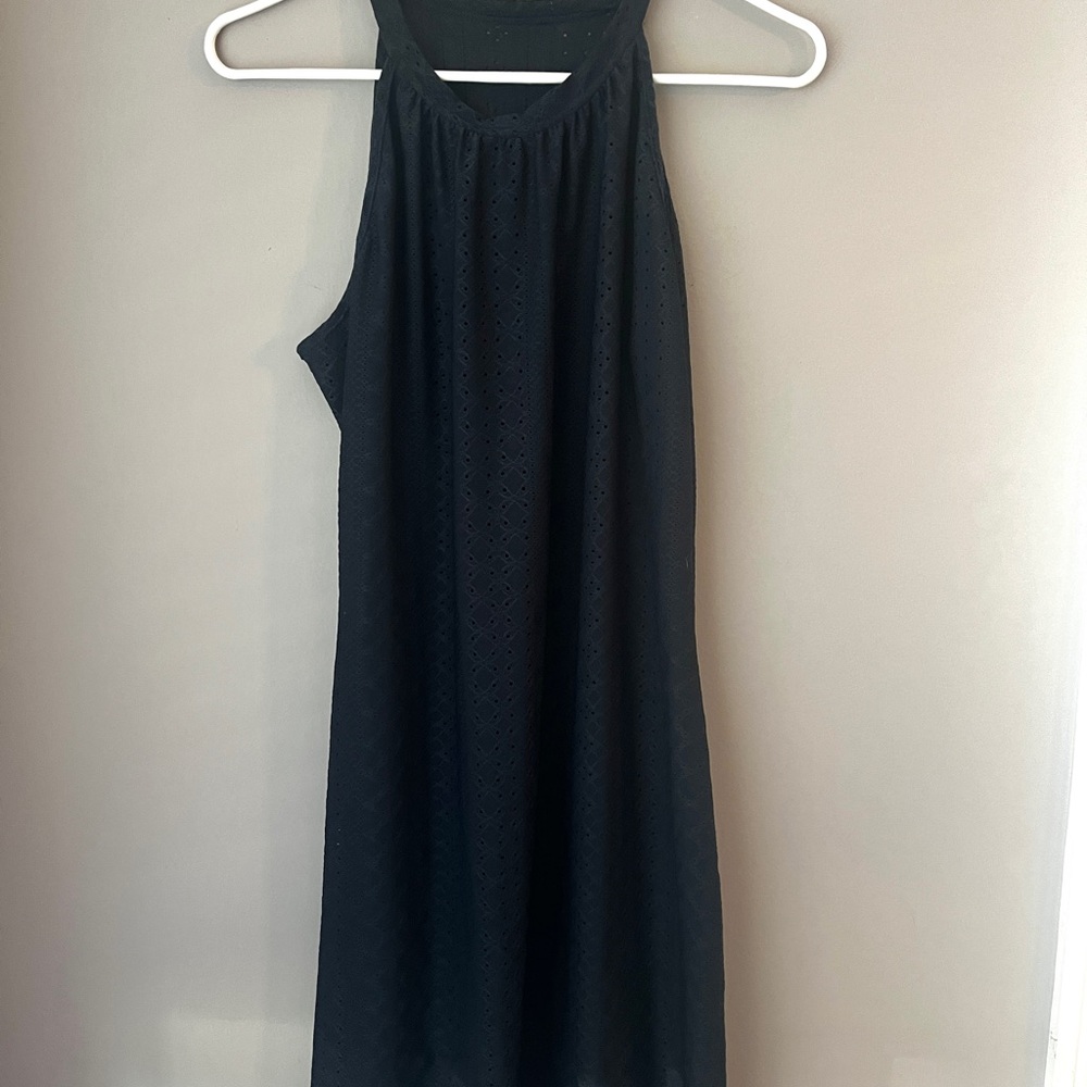 Elegant Navy Blue Sleeveless Dress